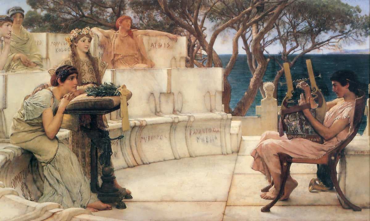 Sappho and Alcaeus — Lawrence Alma-Tadema