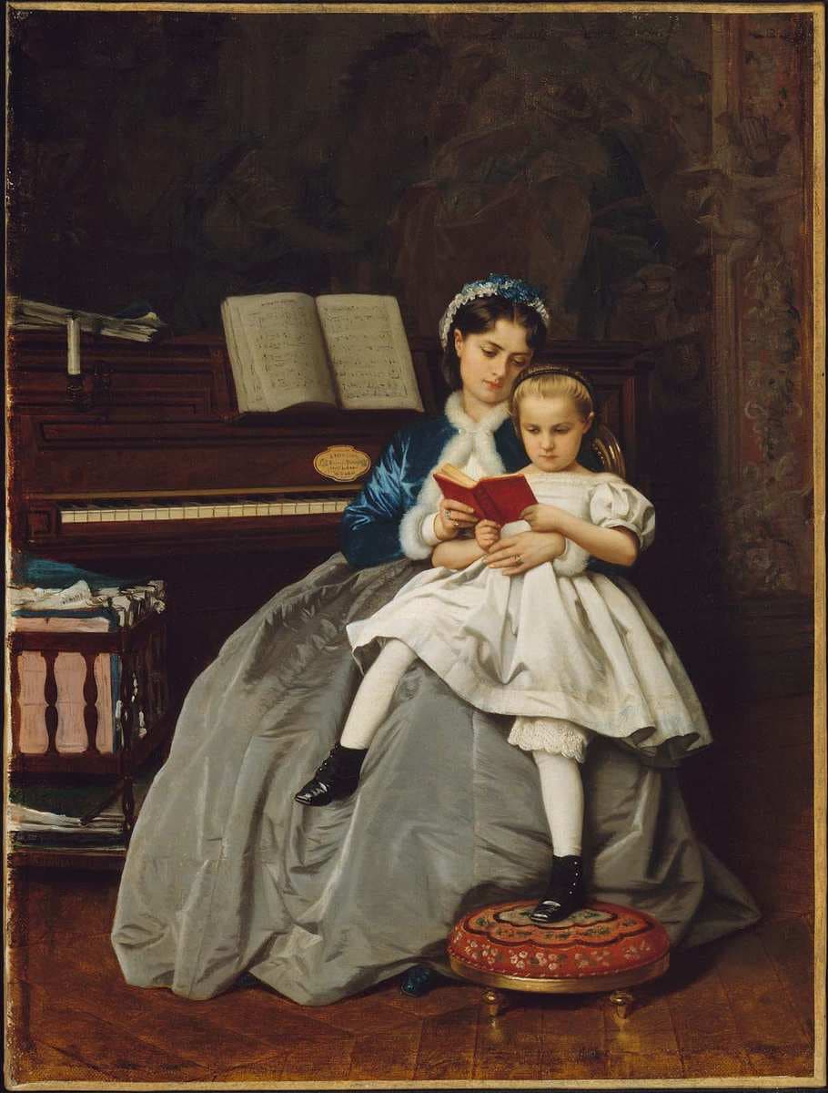 Reading lesson — Auguste Toulmouche