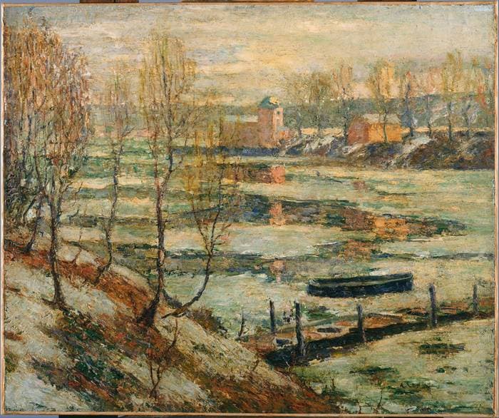 Ice in the River — Ernest Lawson