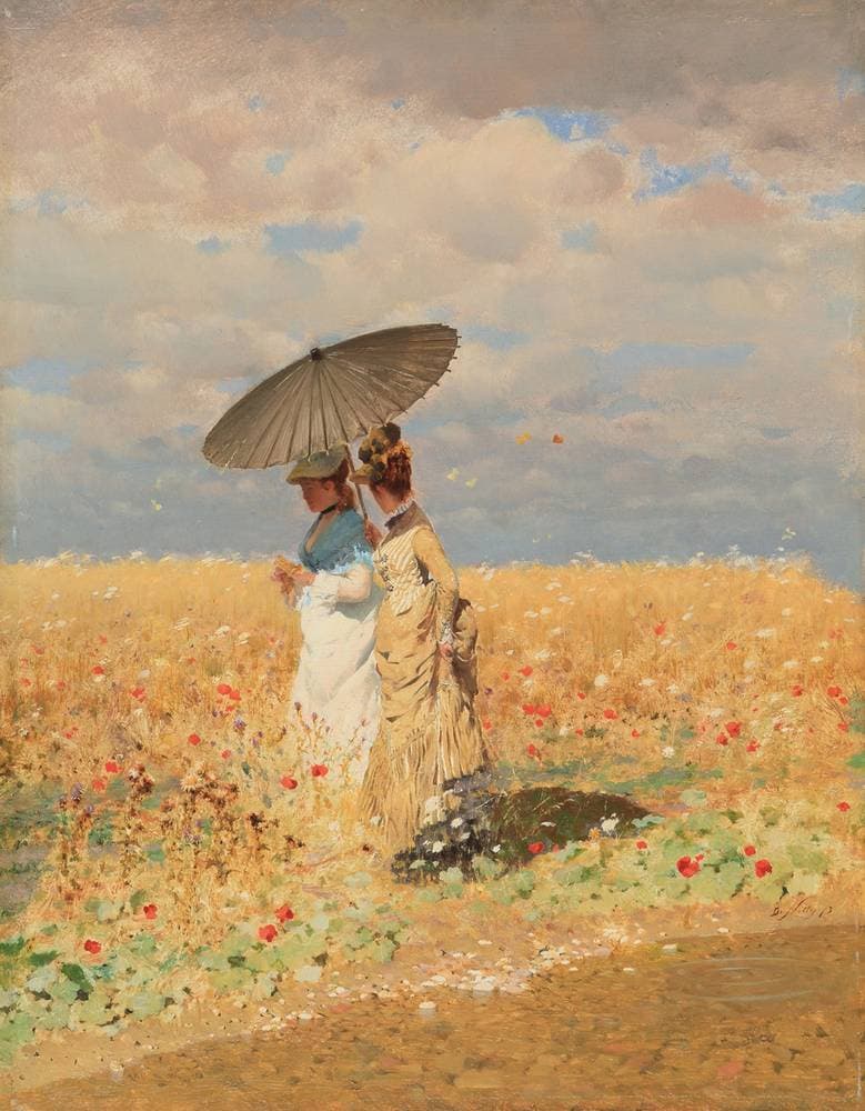 In the wheat fields — Giuseppe De Nittis