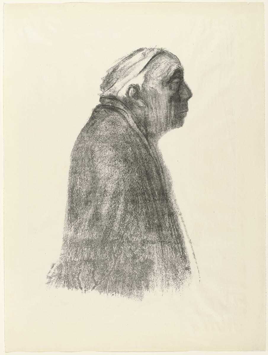 Self-Portrait in Profile Toward Right — Käthe Kollwitz