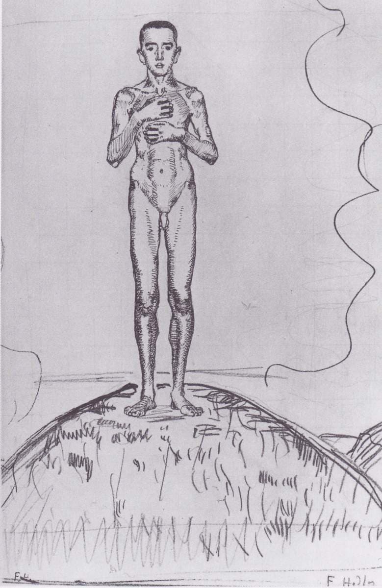 Young Man standing on a hill — Ferdinand Hodler