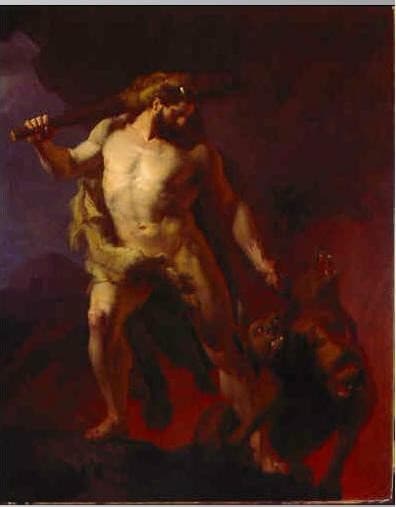 Heracles Bringing Cerberos from the Gates of Hell — Johann Koler