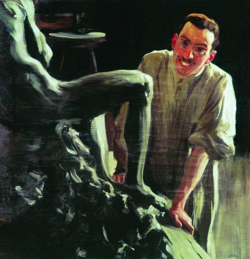 Portrait of a sculptor and painter D.S. Stelletsky — Boris Kustodiev