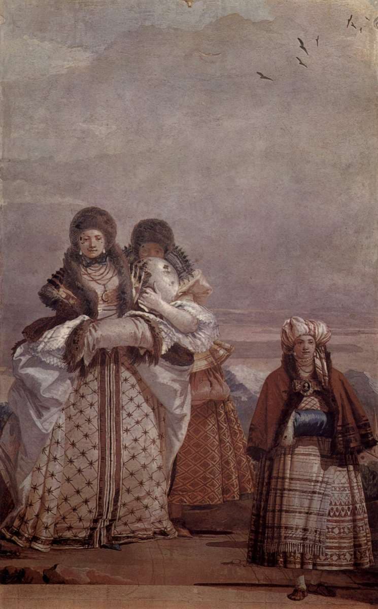 The Winter Walk, from the Room of the Gothic Pavilion, in the Foresteria — Giovanni Domenico Tiepolo