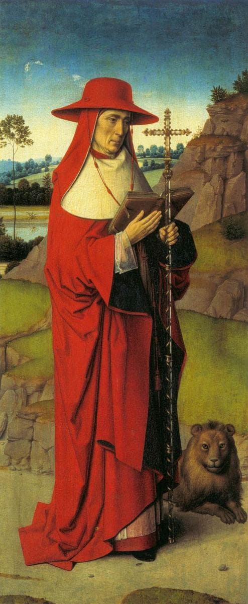 Martyrdom of St. Erasmus (left wing) — Dieric Bouts