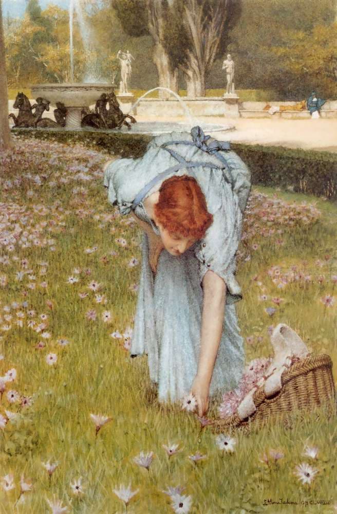 Flora Spring in the Gardens of the Villa Borghese — Lawrence Alma-Tadema