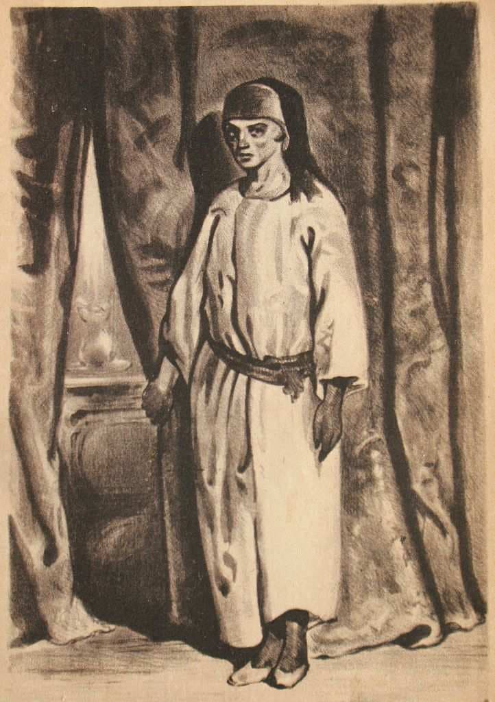 A slave to the Count of Monte Cristo, the mute Nubian Ali in 1829 or 1838 — Paul Gavarni