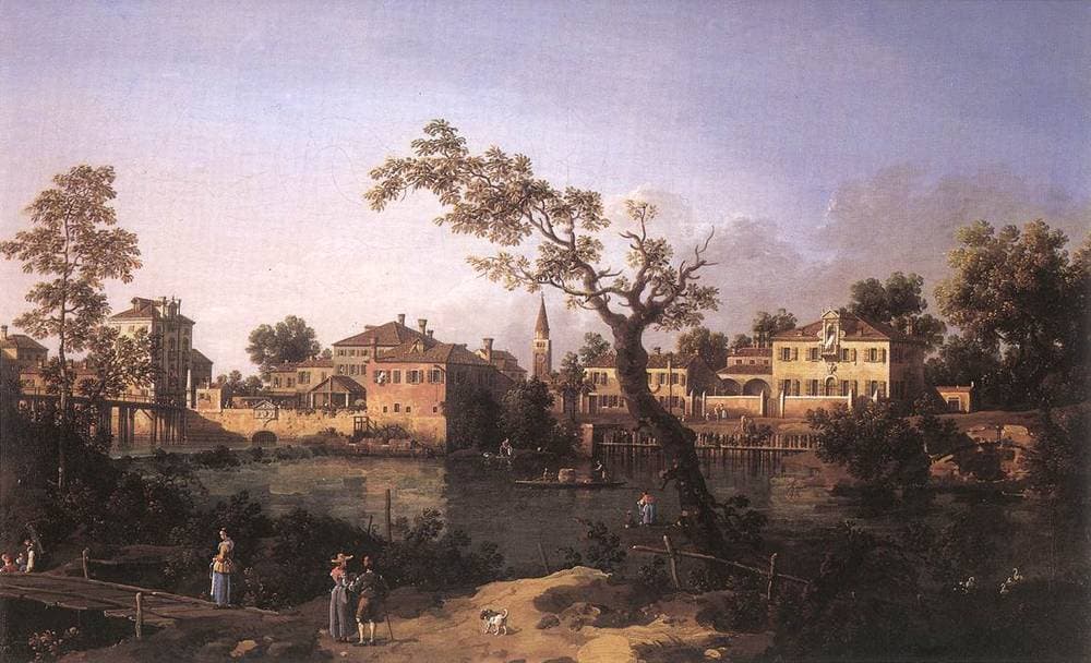 View of a River, Perhaps in Padua — Canaletto