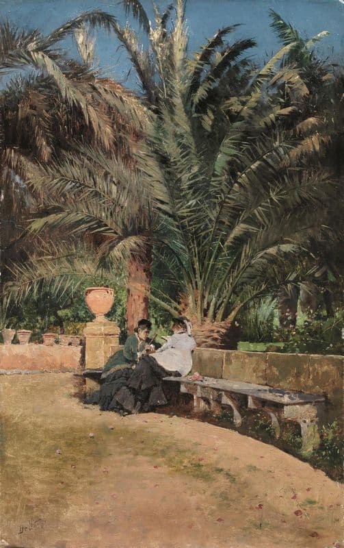 Conversation in the garden — Giuseppe De Nittis