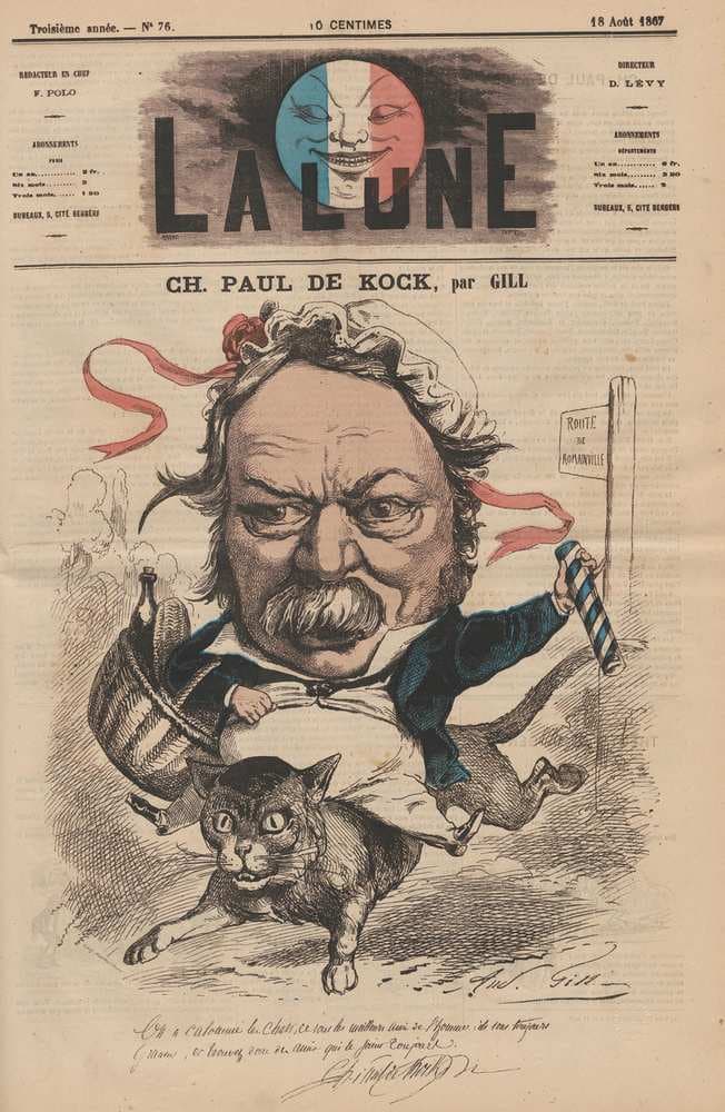 Caricature of Charles Paul de Kock — André Gill