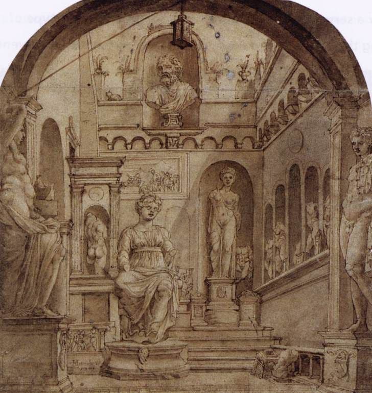 Sculpture Court of the Casa Sassi in Rome — Maarten van Heemskerck