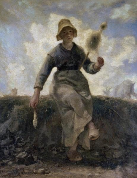 The Spinner, Goatherd of the Auvergne — Jean-François Millet