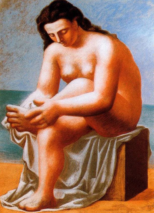 Seated Nude drying her feet — Pablo Picasso