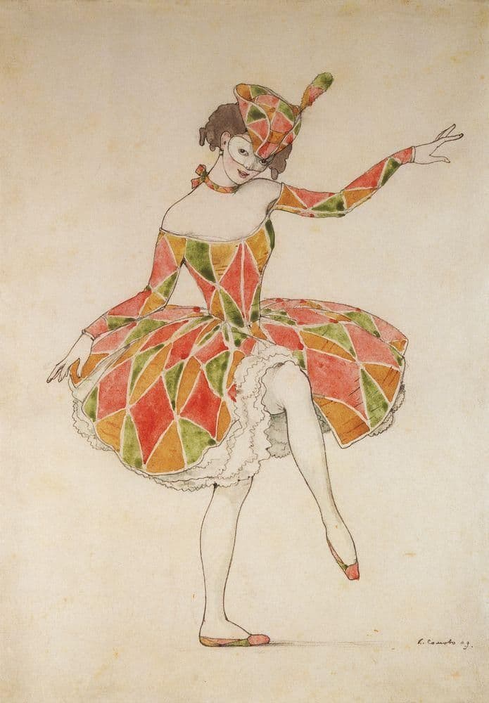 Design of Costume of Columbine for Anna Pavlova in Harlequinade — Konstantin Somov