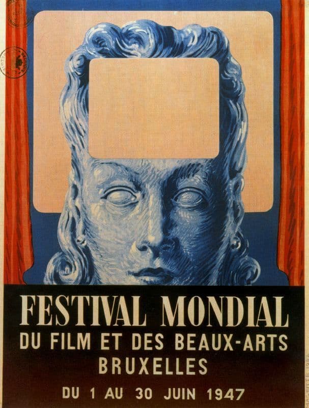 Poster of International festival of cinema and fine arts in Brussels (1947) — René Magritte