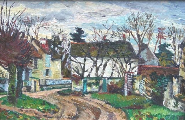 La route de Conches dans un village — Maurice Boitel