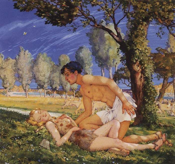 Illustration to the novel Daphnis and Chloe 4 — Konstantin Somov