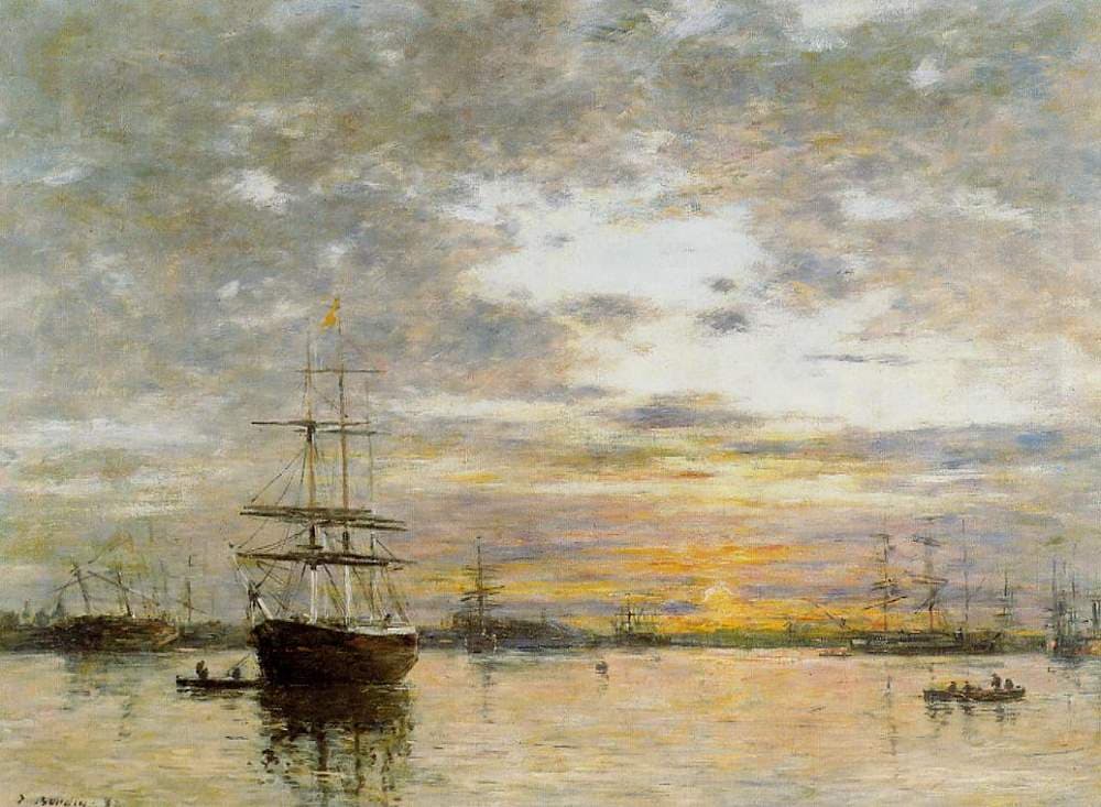 The Port of Le Havre at Sunset — Eugène Boudin