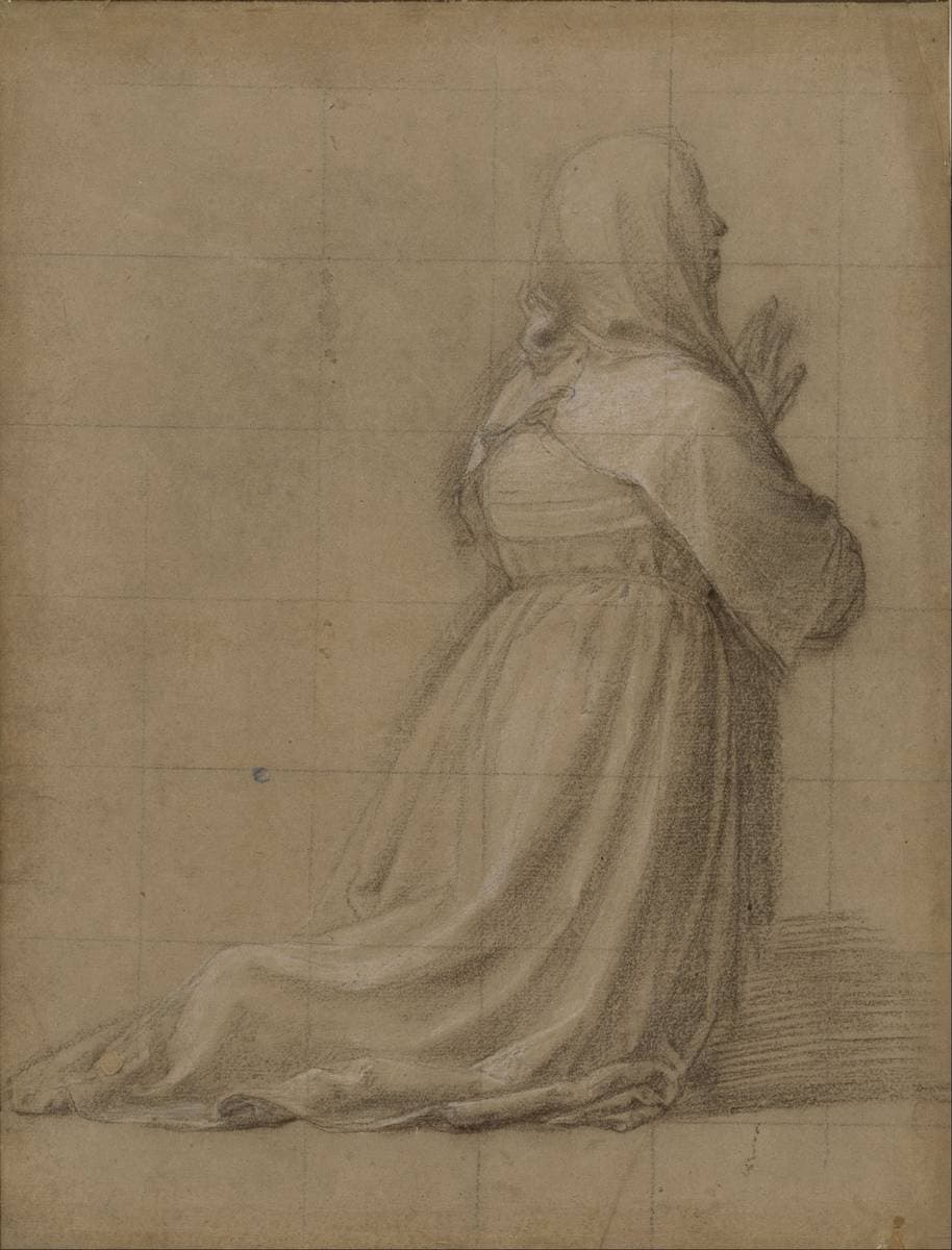 Woman Kneeling in Prayer, Seen from Behind (study for the Figure of St Catherine) — Fra Bartolomeo