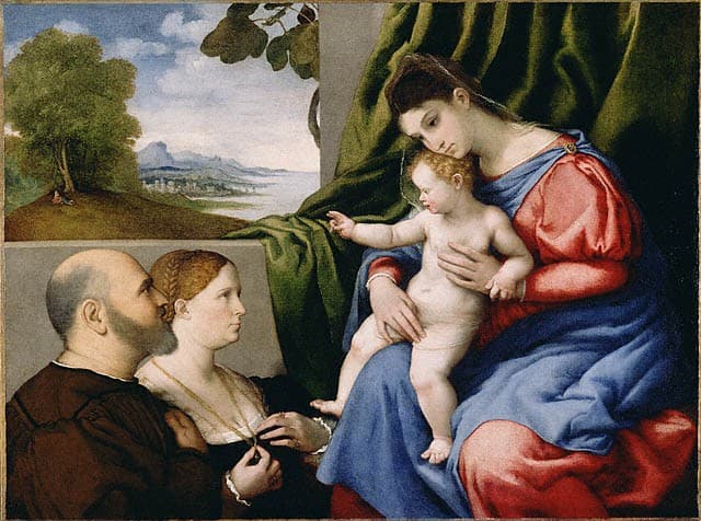 Virgin and Child with Two Donors — Lorenzo Lotto