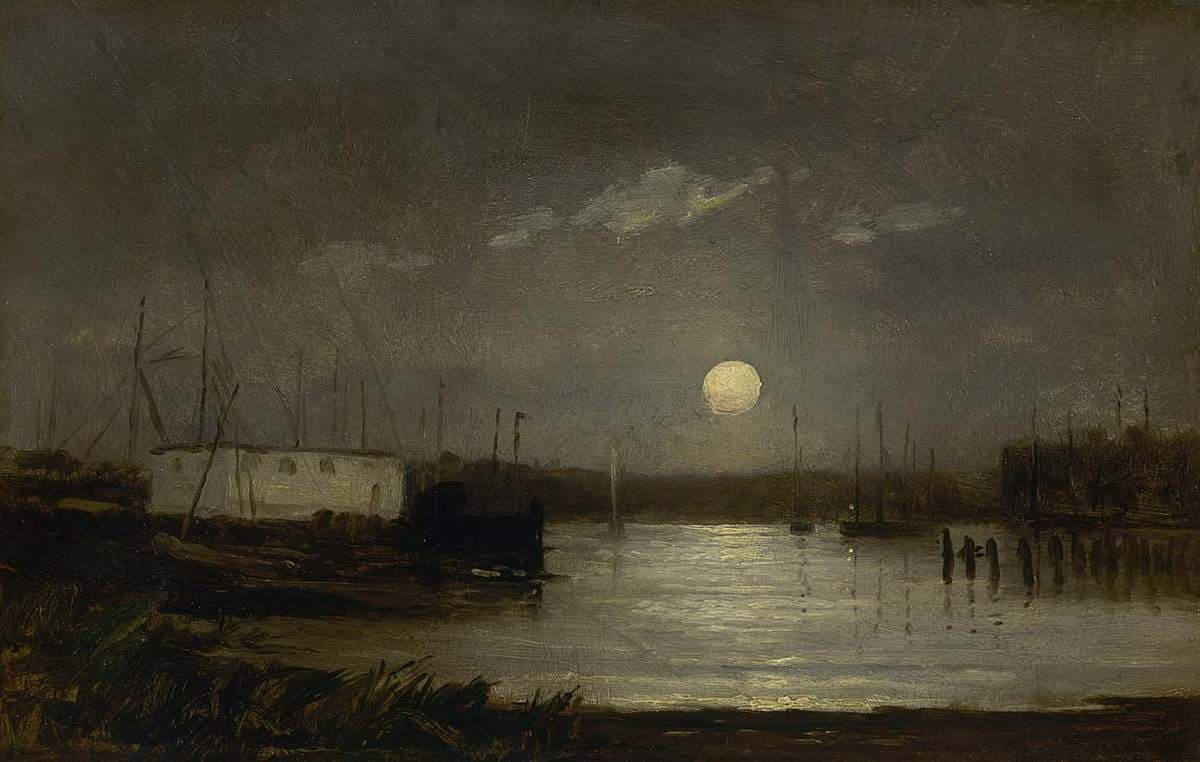 Untitled (Moon Over a Harbor) — Edward Mitchell Bannister