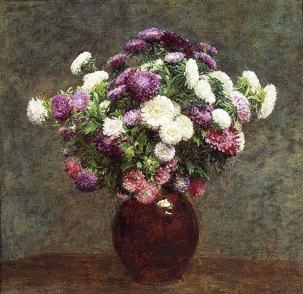 Asters in a Vase — Henri Fantin-Latour