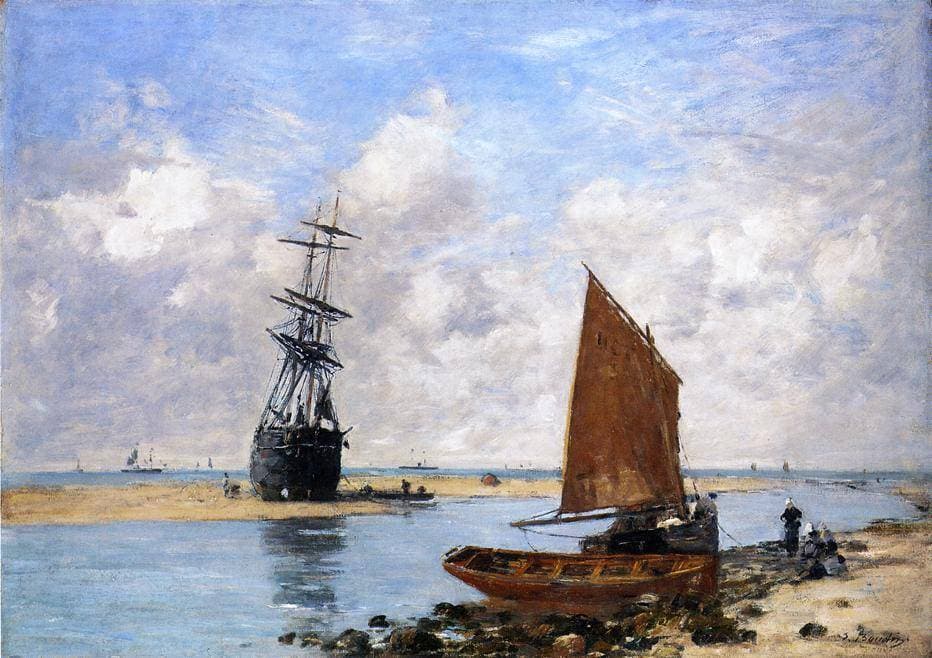 The Trouville Chanel, Low Tide — Eugène Boudin
