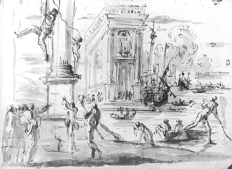 Capriccio with the Palazzo Dei Conservatori — Agostino Tassi