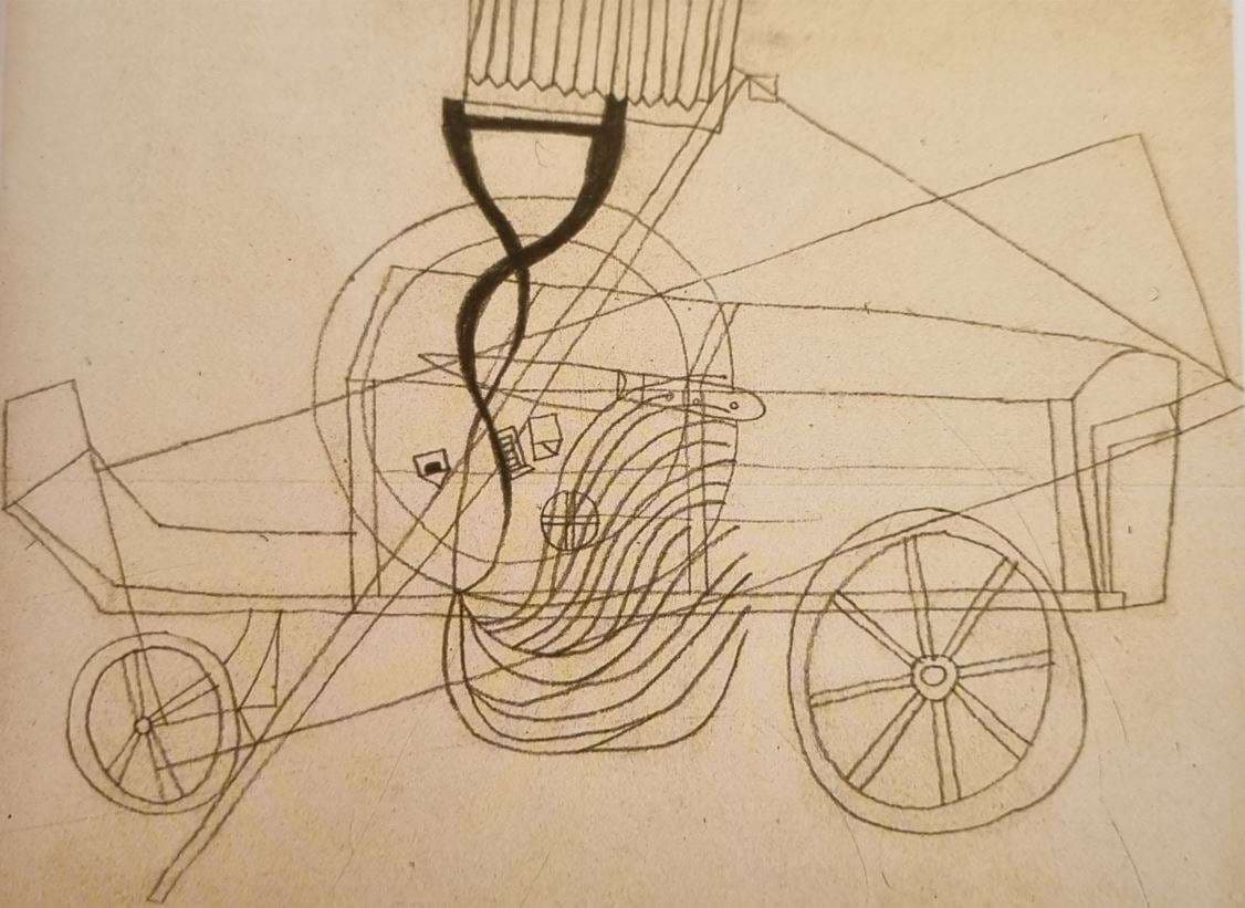 Vajda Lajos 1936 Szekér, Pencil on Paper, 23.3x30.5cm — Lajos Vajda