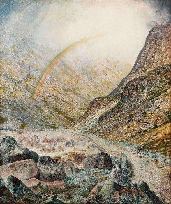 A Mountain Road, Flood Time — Atkinson Grimshaw