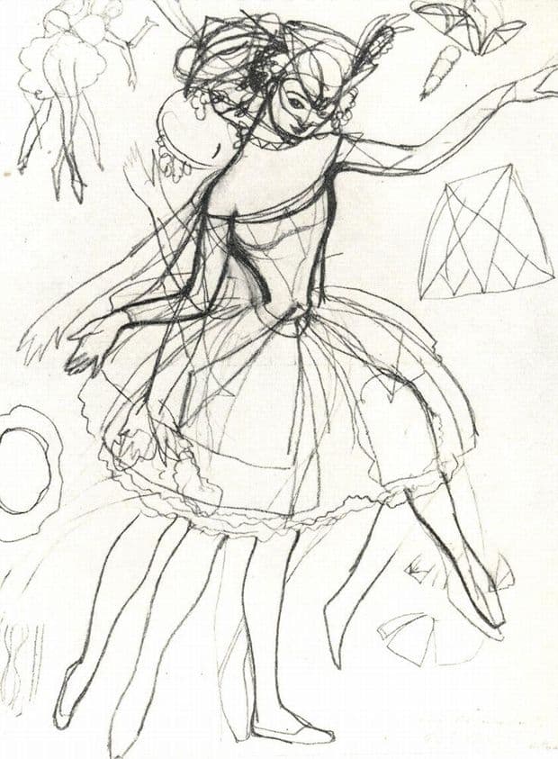 Costume sketches of Columbine for Anna Pavlova — Konstantin Somov
