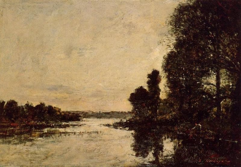 Saint-Valery-sur-Somme Moonrise over the Canal — Eugène Boudin