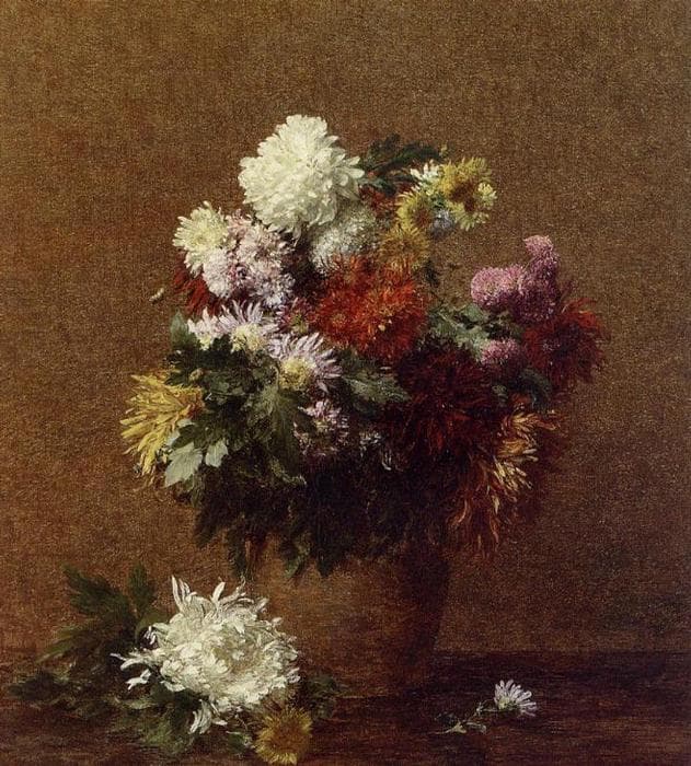 Large Bouquet of Chrysanthemums — Henri Fantin-Latour