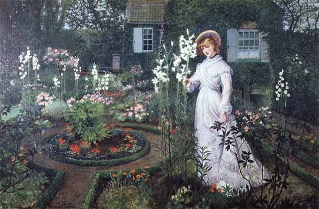 The Rector's Garden, Queen of the Lilies — Atkinson Grimshaw