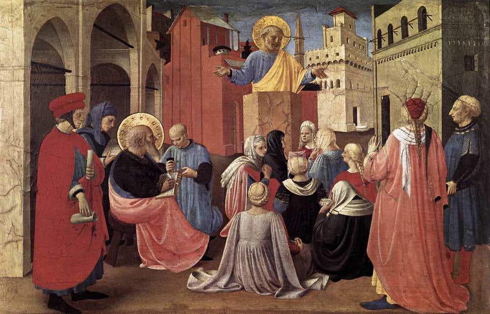 St. Peter Preaching in the Presence of St. Mark — Fra Angelico
