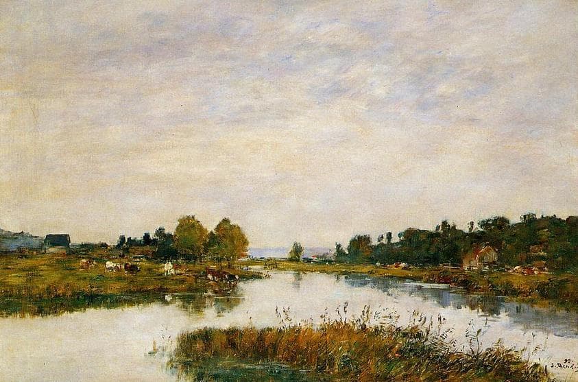 The Still River at Deauville — Eugène Boudin