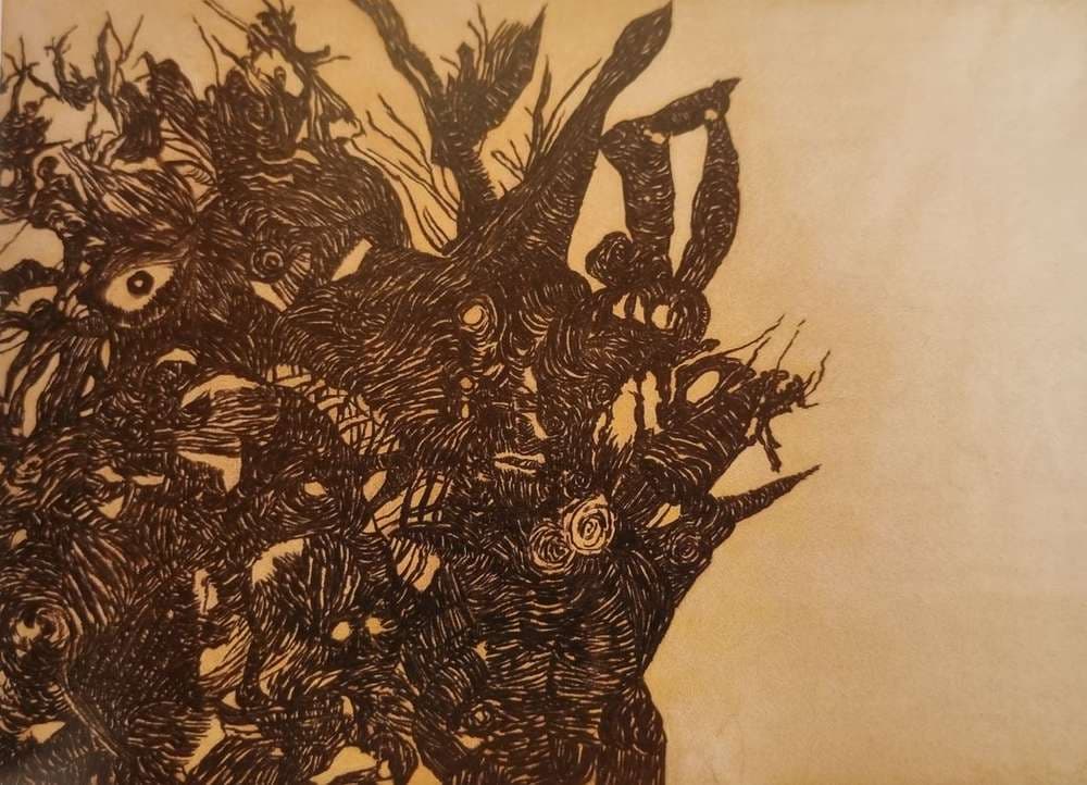 Vajda Lajos Last Work 1940, Charcoal on Paper, 90x126cm — Lajos Vajda