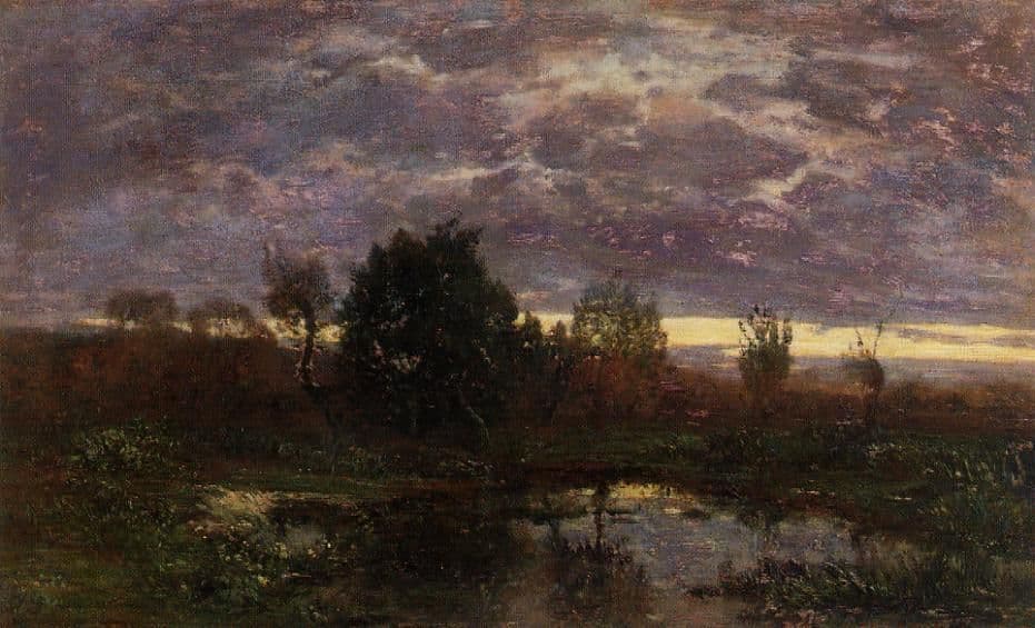 Pond at Sunset — Eugène Boudin
