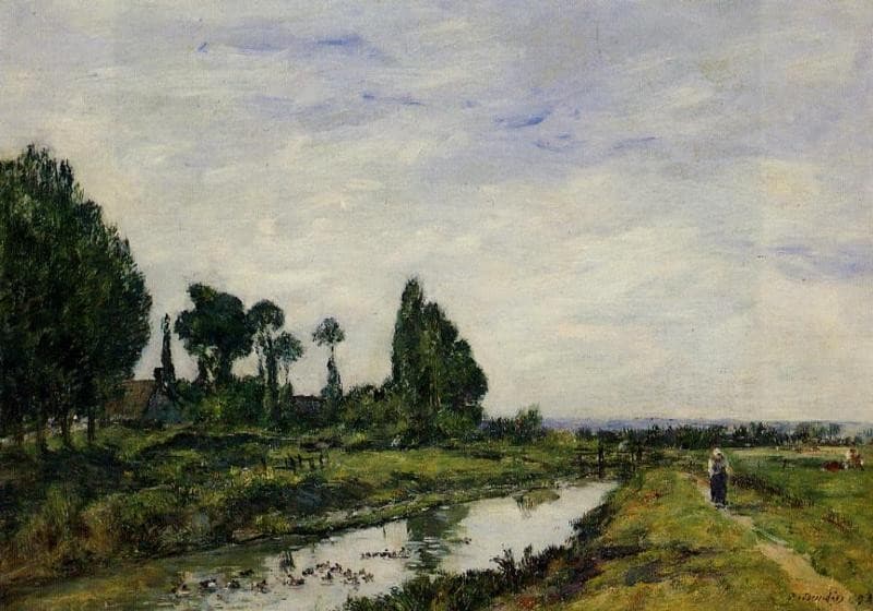 Small Canal at Quilleboeuf — Eugène Boudin