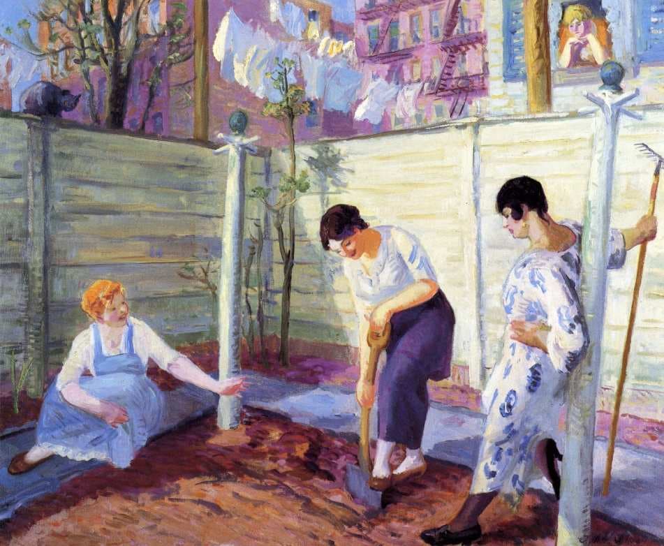 Spring Planting, Greenwich Village — John Sloan