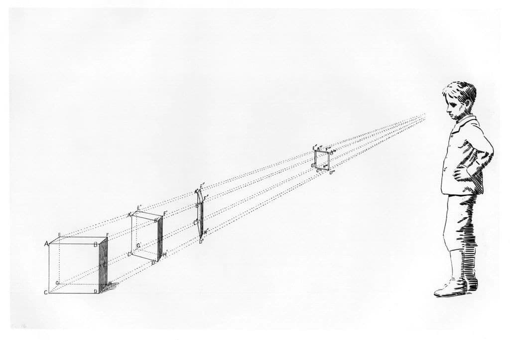Eakins Perspective Study Of Boy Viewing Object — Thomas Eakins