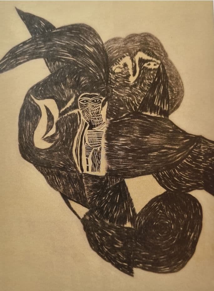 Vajda Lajos Metamorphosis, 1939, Charcoal and Inian Ink on Paper, 89.3x62.8cm — Lajos Vajda