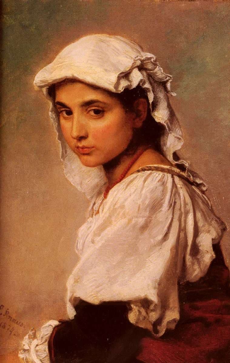 A portrait of a Italian girl — Ludwig Knaus