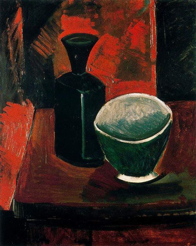 Green Pan and Black Bottle — Pablo Picasso