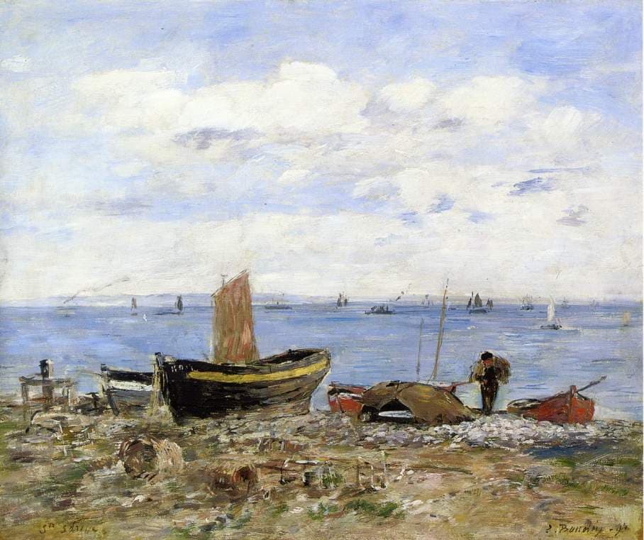 Shore at Sainte-Adresse, Low Tide — Eugène Boudin