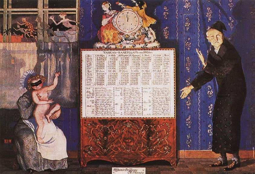 Old and New Year. Cover-Table Calendar for 1905 — Konstantin Somov