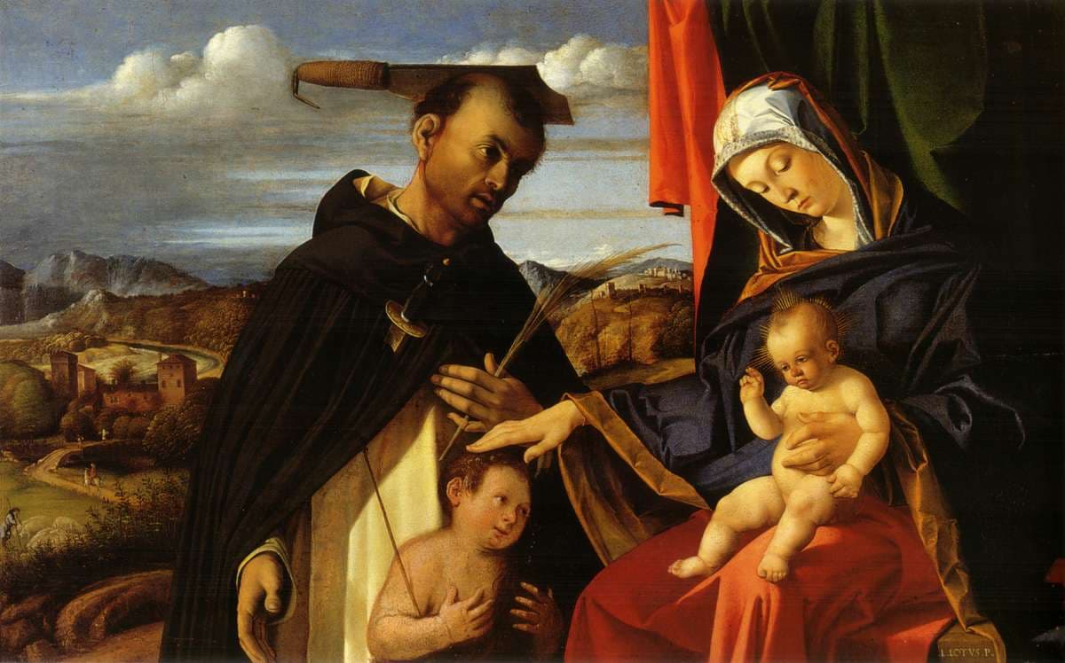 Madonna and Child with Saint Peter Martyr — Lorenzo Lotto