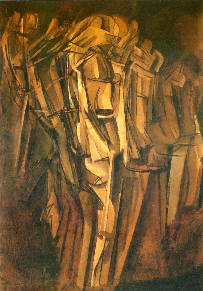 Sad young man in a train — Marcel Duchamp