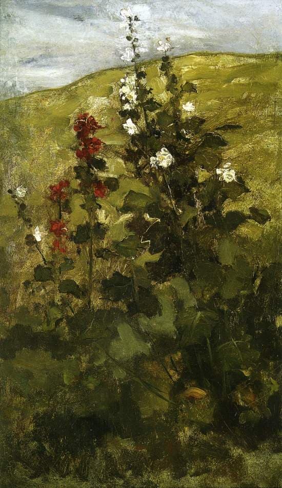 Hollyhocks — John Henry Twachtman